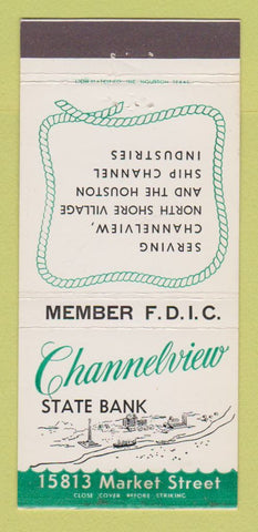 Matchbook Cover - Channelview State Bank TX WEAR 30 Strike
