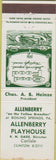 Matchbook Cover - Allenberry Playhouse Boiling Springs PA