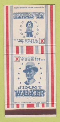 Matchbook Cover - Vote for Jimmy Walker Gaslight Club New York City 30 Strike
