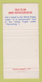 Matchbook Cover - Army Recruiting 30 Strike