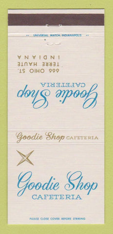 Matchbook Cover - Goodie Shop Cafeteria Terre Haute IN 30 Strike
