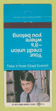 Matchbook Cover - Credit Unions Chad Everett Actor TV Movies 30 Strike