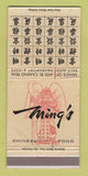 Matchbook Cover - Ming's Chinese Restaurant Palo Alto CA 30 Strike