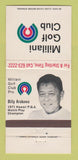 Matchbook Cover Mililani Golf Club 1971 Hawaii PGA Chap Billy Arakawa 30 Strike