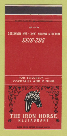 Matchbook Cover Iron Horse Restaurant San Francisco CA 30 Strike