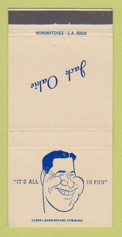 Matchbook Cover - Jack Oakie Actor Movies TV 30 Strike