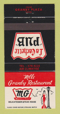 Matchbook Cover - Meilleur Gout Steak House Deli Granby QC girlie 30 Strike