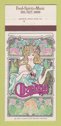 Matchbook Cover - Daphne's Restaurant Sheraton Hotel Newark NJ Girlie 30 Strike