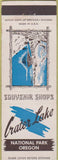 Matchbook Cover - Crater Lake National Park Souvenir Shop OR