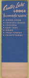 Matchbook Cover - Crater Lake National Park Souvenir Shop OR