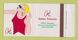 Matchbook Cover - Ciao Italian Trattoria girlie Denver Colorado 30 Strike