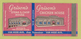 Matchbook Cover - Grison's Restaurant San Francisco CA Full Length 30 Strike