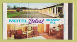 Matchbook Cover - Motel Belval Granby QC Full Length 30 Strike