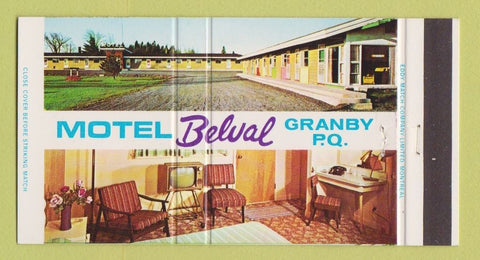 Matchbook Cover - Motel Belval Granby QC Full Length 30 Strike