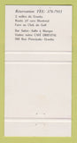 Matchbook Cover - Motel Belval Granby QC Full Length 30 Strike