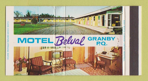 Matchbook Cover - Motel Belval Granby QC Full Length 30 Strike