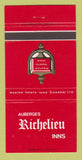 Matchbook Cover - Auberges Richelieu Inns Canada Montreal QC 30 Strike