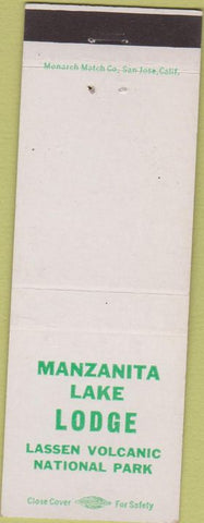 Matchbook Cover - Manzanita Lake Lodge Lassen Volcanic NP
