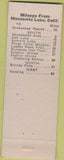 Matchbook Cover - Manzanita Lake Lodge Lassen Volcanic NP