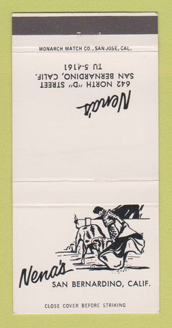 Matchbook Cover - Nena's San Bernardino CA Mexican Restaurant 30 Strike