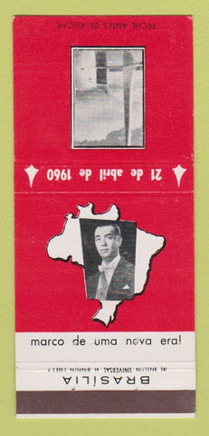 Matchbook Cover - Juscelino Kubitschek President of Brazil 1960 30 Strike