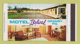 Matchbook Cover - Motel Belval Granby QC Full Length 30 Strike