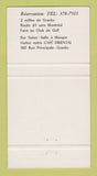 Matchbook Cover - Motel Belval Granby QC Full Length 30 Strike