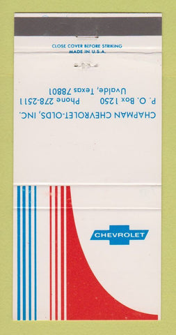 Matchbook Cover - Chapman Oldsmobile Uvalde TX 30 Strike