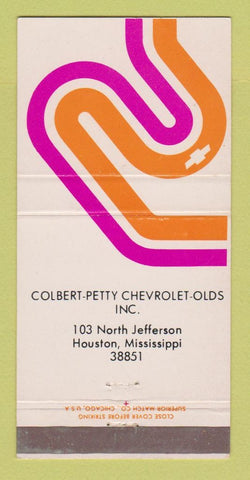 Matchbook Cover - Colbert Petty Oldsmobile Houston MS 30 Strike