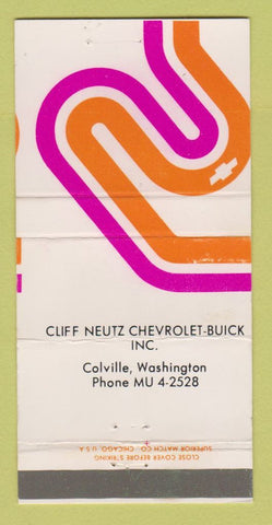Matchbook Cover - Cliff Neutz Buick Colville WA CREASE 30 Strike