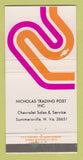 Matchbook Cover - Nicholas Trading Post Summersville WV 30 Strike
