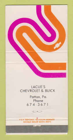 Matchbook Cover - Lacue's Buick Patton PA 30 Strike