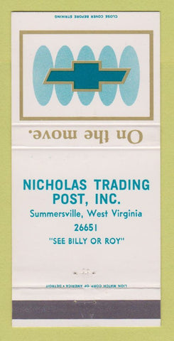 Matchbook Cover - Nicholas Trading Post Summersville WV 30 Strike