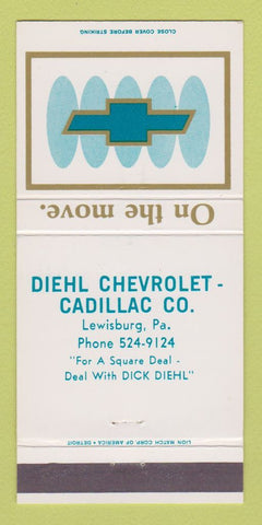Matchbook Cover - Diehl Cadillac Lewisburg PA 30 Strike