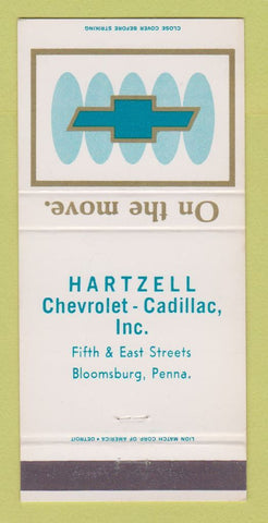 Matchbook Cover - Hartzell Cadillac Bloomsburg PA 30 Strike