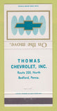 Matchbook Cover - Thomas Bedford PA 30 Strike