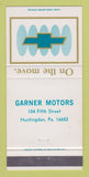Matchbook Cover - Garner Motors Huntingdon PA 30 Strike