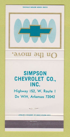 Matchbook Cover - Simpson De Witt AR 30 Strike