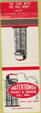 Matchbook Cover - Watertower Paint  and  Repair Clear Lake IA