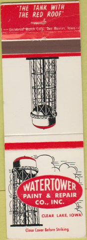 Matchbook Cover - Watertower Paint  and  Repair Clear Lake IA