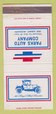 Matchbook Cover - Parks Auto New Albany MS 30 Strike
