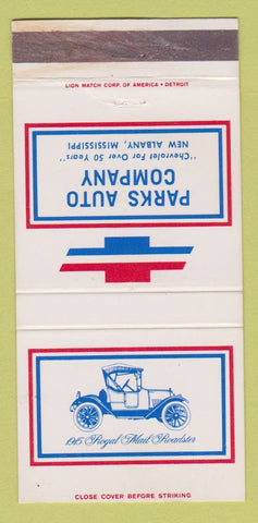 Matchbook Cover - Parks Auto New Albany MS 30 Strike