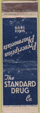 Matchbook Cover - The Standard Drug Co since 1899 WORN