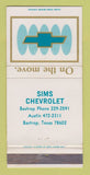 Matchbook Cover - Sims Bastrop TX 30 Strike