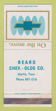 Matchbook Cover - Beard Oldsmobile Martin TN WEAR 30 Strike
