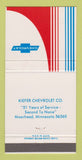Matchbook Cover - Kiefer Moorhead MN 30 Strike
