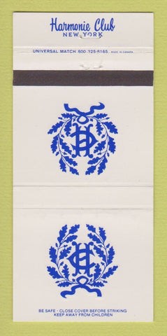Matchbook Cover - Harmonie Club New York City WEAR 30 Strike