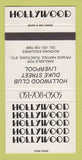 Matchbook Cover - Hollywood Club Liverpool UK 30 Strike