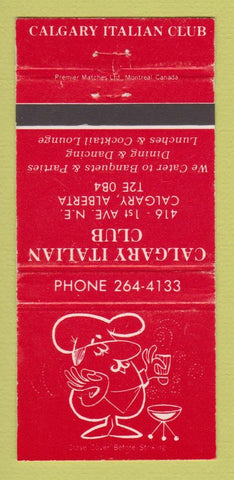Matchbook Cover - Calgary Italian Club AB WEAR 30 Strike