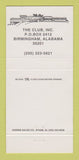 Matchbook Cover - The Club Birmingham AL 30 Strike